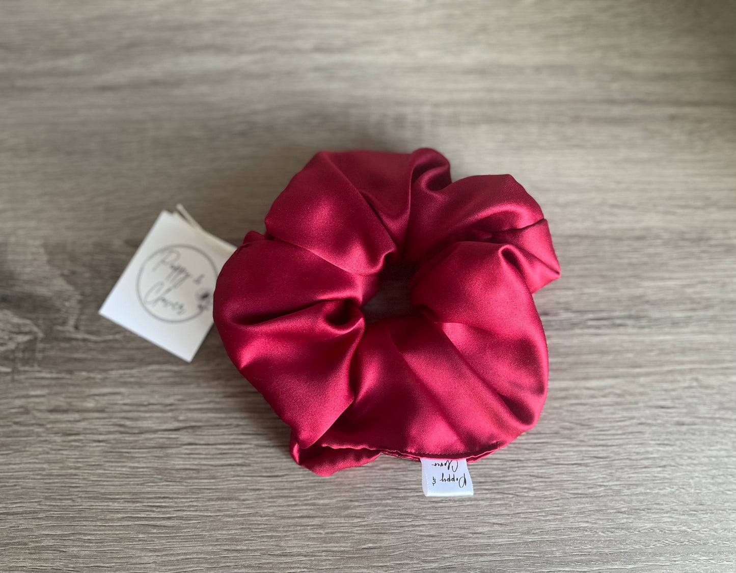 Cranberry Satin Scrunchie
