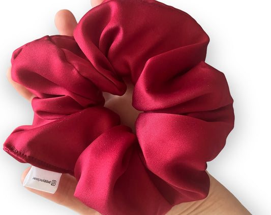 Cranberry Satin Scrunchie